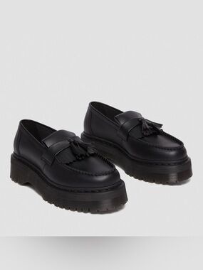 WOMEN'S DR MARTENS VEGAN ADRIAN FELIX PLATFORM TASSEL LOAFERS SIZE 6